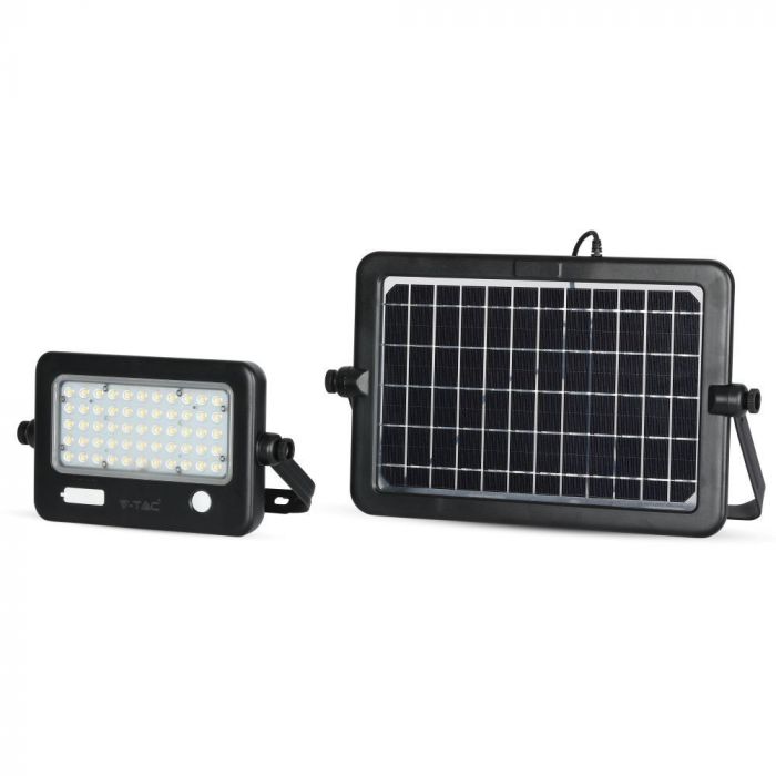 10W (1100Lm) LED-valgusti päikesepatareiga Li-ion 18650, 3.7V, 7200mAh, IP65, V-TAC, neutraalne valge valgus 4000K