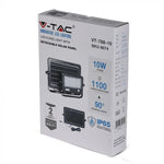 10W (1100Lm) LED-valgusti päikesepatareiga Li-ion 18650, 3.7V, 7200mAh, IP65, V-TAC, neutraalne valge valgus 4000K