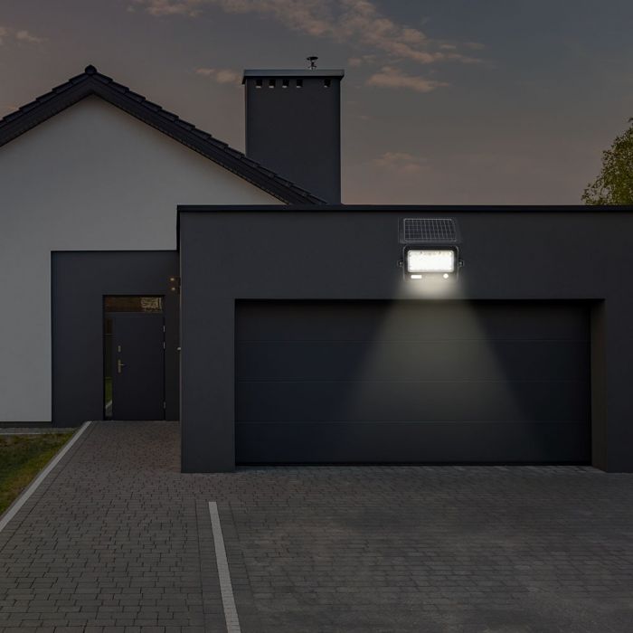 10W (1100Lm) LED-valgusti päikesepatareiga Li-ion 18650, 3.7V, 7200mAh, IP65, V-TAC, neutraalne valge valgus 4000K