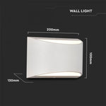 10W(800Lm) LED-fasadarmatur, vit, IP54, V-TAC, neutralvitt ljus 4000K