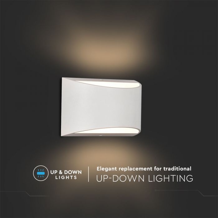 10W(800Lm) LED-fasadarmatur, vit, IP54, V-TAC, neutralvitt ljus 4000K