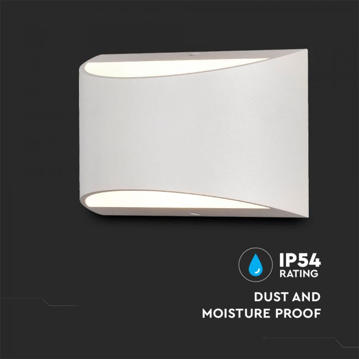 10W(800Lm) LED-fasadarmatur, vit, IP54, V-TAC, neutralvitt ljus 4000K