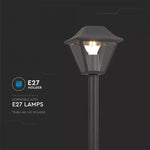 V-TAC trädgårdslykta med 1xE27 LED-lampa (glödlampa ingår ej), svart, IP44