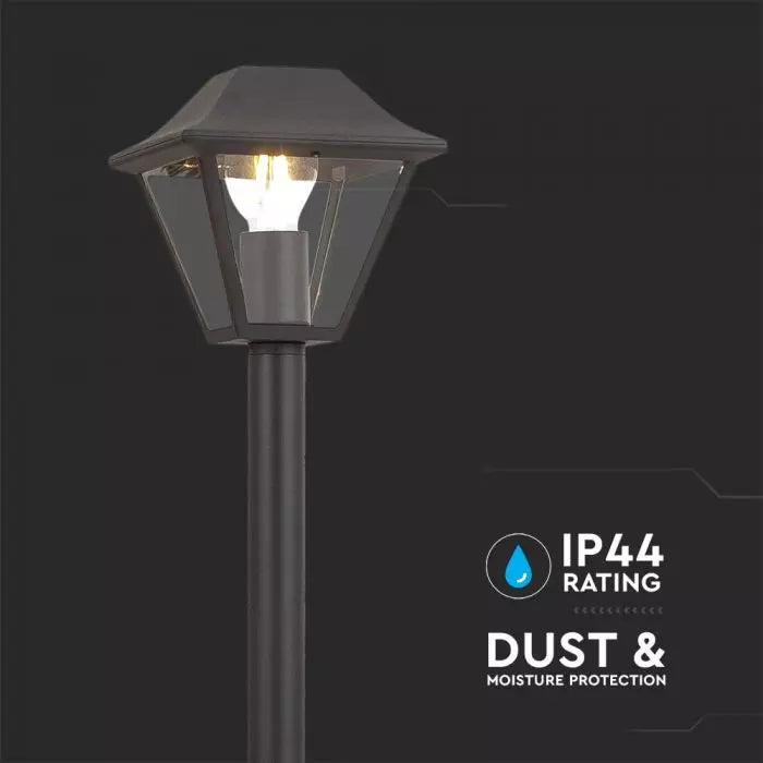 V-TAC trädgårdslykta med 1xE27 LED-lampa (glödlampa ingår ej), svart, IP44