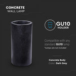 V-TAC GU10 LED Concrete Wall Lamps, dark grey, round, IP20, MAX 35W