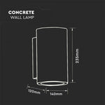 V-TAC GU10 LED Concrete Wall Lamps, dark grey, round, IP20, MAX 35W