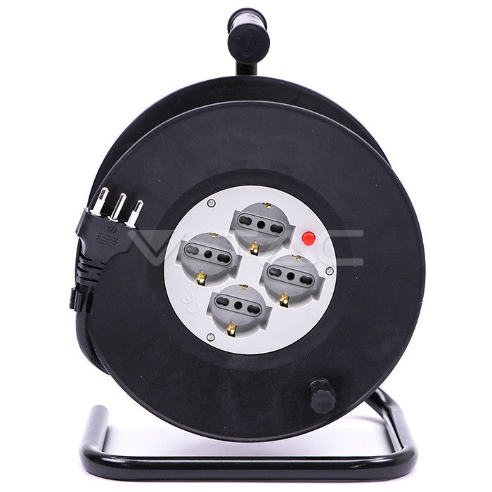 25m förlängningssladd, svart, IP20, 16A, AC250V, V-TAC