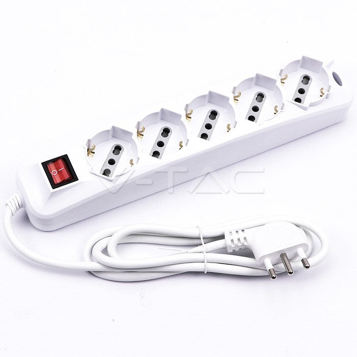 1.5m extension cord, white, IP20, 16A, AC250V, V-TAC