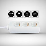 1,5 м Удлинительный распределитель 3 розетки IP20 16A 250V 3680W, V-TAC