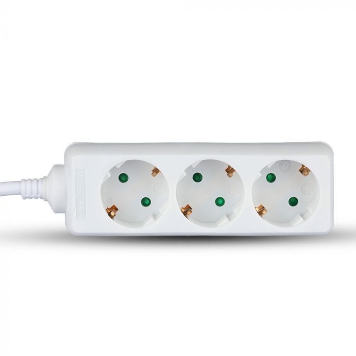 1,5 м Удлинительный распределитель 3 розетки IP20 16A 250V 3680W, V-TAC