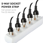 1.5m Pagarinātājs-sadalītājs 5 ligzdas IP20 16A 250V 3680W, V-TAC
