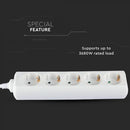 Удлинитель 1,5 м 5 розеток IP20 16A 250V 3680W, V-TAC