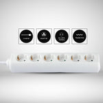 1,5 м Удлинительный распределитель 6 розеток IP20 16A 250V 3680W, V-TAC