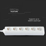 1,5 м Удлинительный распределитель 6 розеток IP20 16A 250V 3680W, V-TAC