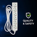 1,5m Förlängningsdistributör 6 uttag IP20 16A 250V 3680W, V-TAC