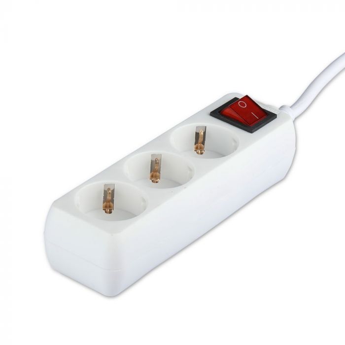 5m Pikendus pistikupesa-osaja 3 pistikupesa lülitiga IP20 16A 250V 3680W, V-TAC
