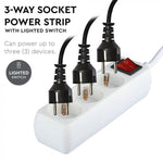 5m Pagarinātājs-sadalītājs 3 ligzdas ar slēdzi IP20 16A 250V 3680W, V-TAC