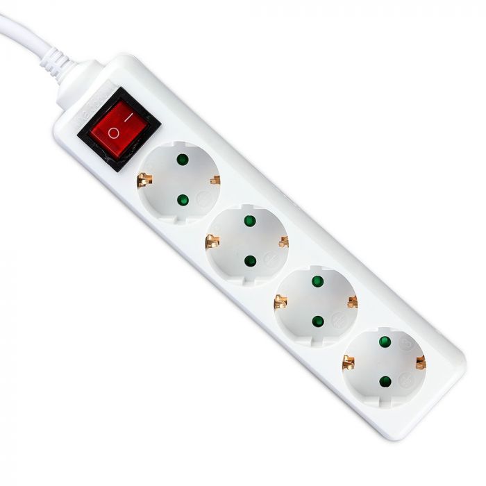 1,5m Förlängningsuttag delare 4 uttag med strömbrytare IP20 16A 250V 3680W, V-TAC
