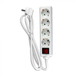 1,5 м Разделитель розеток 4 розетки с выключателем IP20 16A 250V 3680W, V-TAC