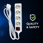1,5 м Разделитель розеток 4 розетки с выключателем IP20 16A 250V 3680W, V-TAC