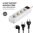 5m Förlängningsuttag delare 4 uttag med strömbrytare IP20 16A 250V 3680W, V-TAC