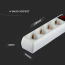 5m Förlängningsuttag delare 4 uttag med strömbrytare IP20 16A 250V 3680W, V-TAC