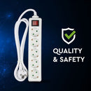 1,5m pikendusjuhe 5 pistikupesa koos lülitiga IP20 16A 250V 3680W, V-TAC