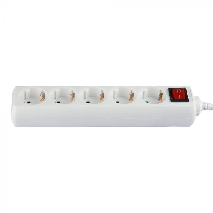 5m Pagarinātājs-sadalītājs 5 ligzdas ar slēdzi IP20 16A 250V 3680W, V-TAC