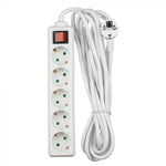 5m Pagarinātājs-sadalītājs 5 ligzdas ar slēdzi IP20 16A 250V 3680W, V-TAC
