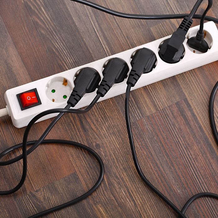 1,5 м Удлинительный распределитель 6 розеток с выключателем IP20 16A 250V 3680W, V-TAC