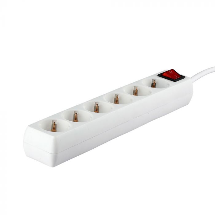 1,5m pikendusjaotur 6 pistikupesa koos lülitiga IP20 16A 250V 3680W, V-TAC