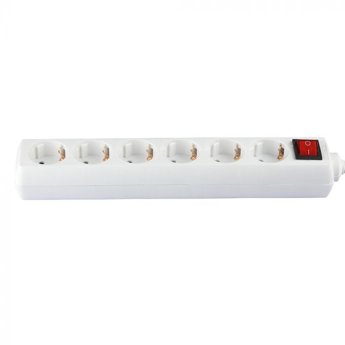 5m Extender-splitter 6 sockets with switch IP20 16A 250V 3680W, V-TAC