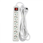 5m Pagarinātājs-sadalītājs 6 ligzdas ar slēdzi IP20 16A 250V 3680W, V-TAC