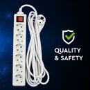 5m Extender-splitter 6 sockets with switch IP20 16A 250V 3680W, V-TAC