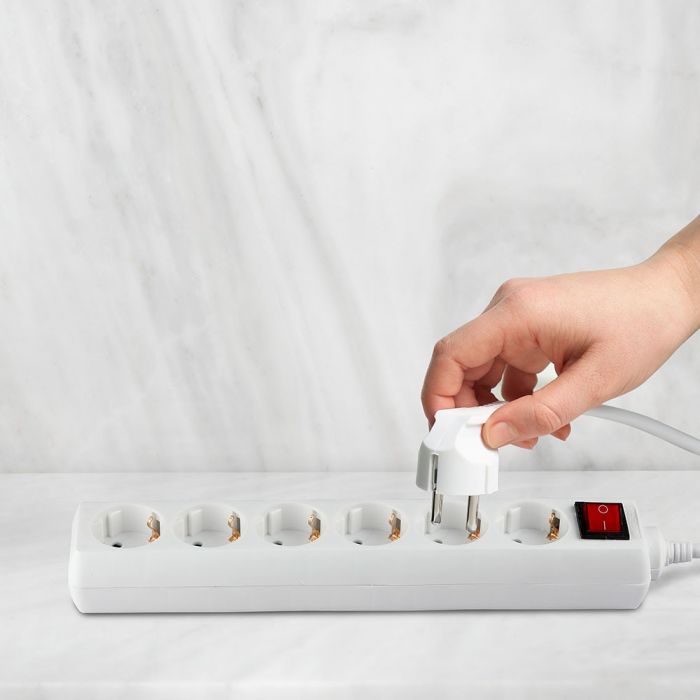 5m Extender-splitter 6 sockets with switch IP20 16A 250V 3680W, V-TAC