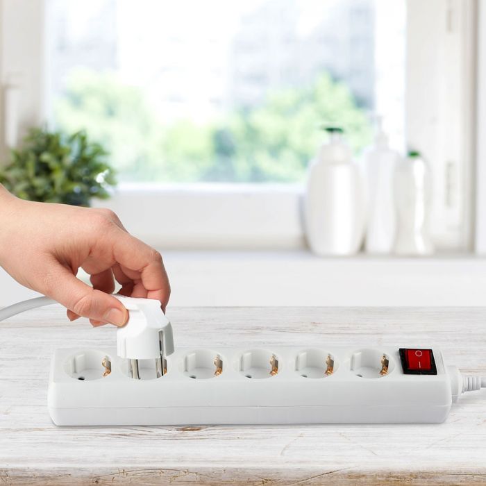 5m Extender-splitter 6 sockets with switch IP20 16A 250V 3680W, V-TAC