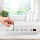 5m Extender-splitter 6 sockets with switch IP20 16A 250V 3680W, V-TAC