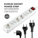 1,5 м Разделитель розеток 8 розеток с выключателем IP20 16A 250V 3680W, V-TAC