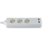 1.5m Pagarinātājs-sadalītājs 3 ligzdas, 2 USB IP20 16A 250V 3680W , V-TAC