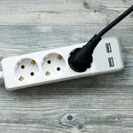 5m Pikendusvõrk 3 pistikupesa, 2 USB IP20 16A 250V 3680W, V-TAC