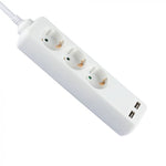 5m Pagarinātājs-sadalītājs 3 ligzdas, 2 USB IP20 16A 250V 3680W, V-TAC