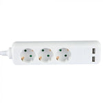 5m Pikendusvõrk 3 pistikupesa, 2 USB IP20 16A 250V 3680W, V-TAC