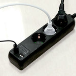 5m Pikendusvõrk 3 pistikupesa 2 USB IP20 16A 250V 3680W must, V-TAC