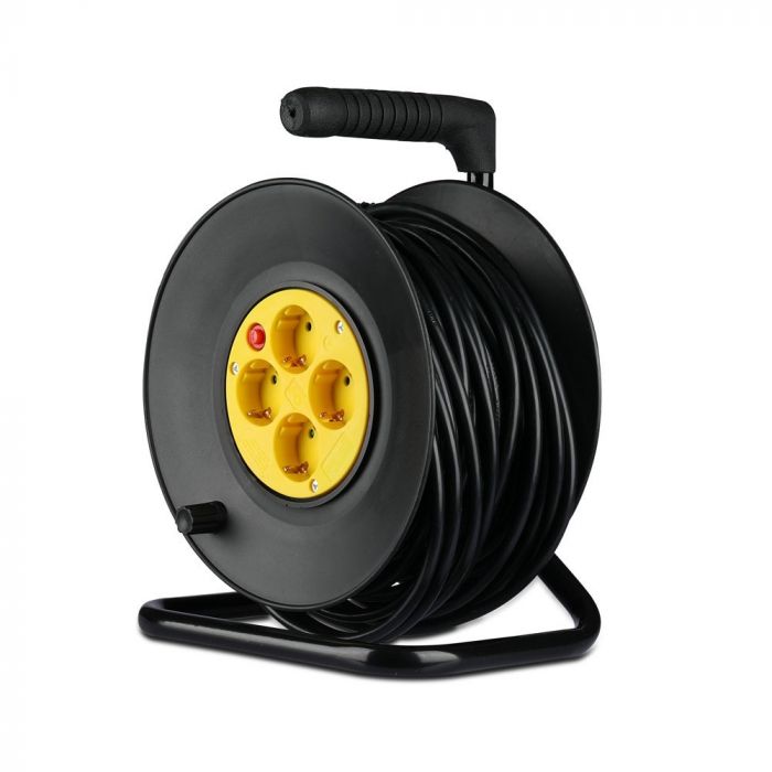 25m Pagarinātājs-sadalītājs 4 ligzdas, IP20 16A 250V 3680W, V-TAC