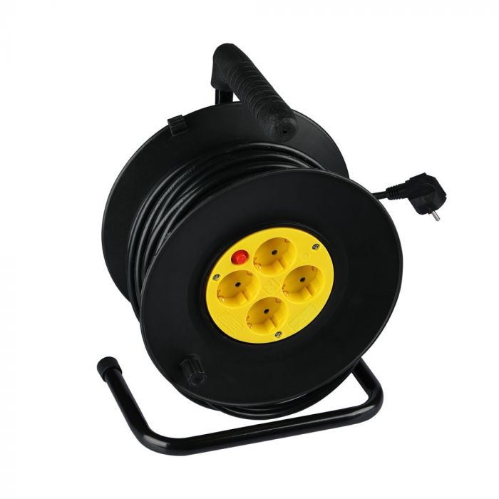 25m Pagarinātājs-sadalītājs 4 ligzdas, IP20 16A 250V 3680W, V-TAC