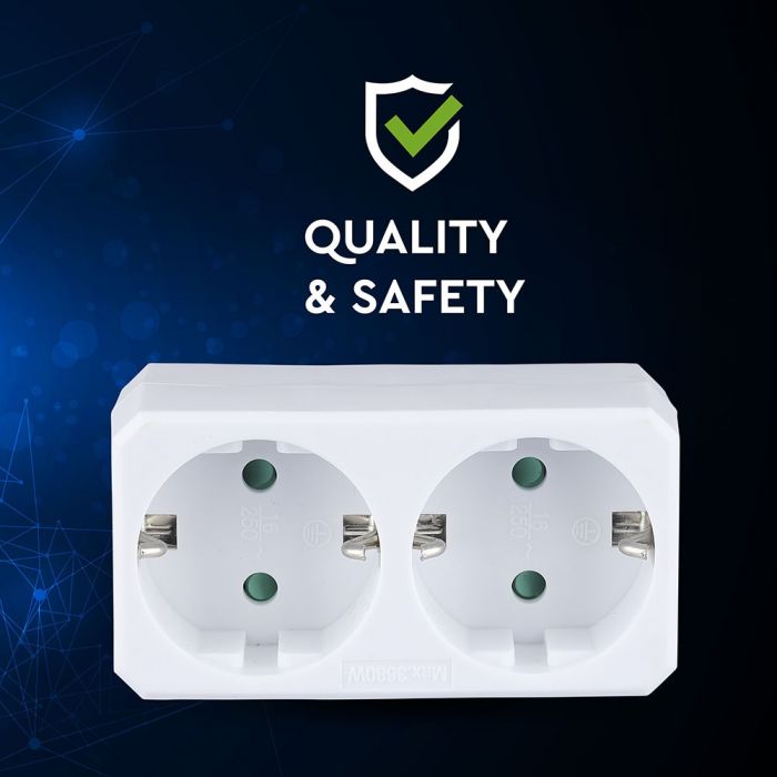 Адаптер 2x16A, IP20, 2300 Вт, AC:250V, V-TAC