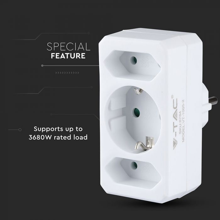Adapteris 16A 250V 3680W, V-TAC