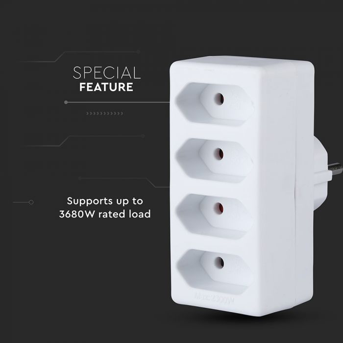 Adapteris 16A 250V 3680W, V-TAC
