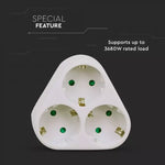 Adapter 3x16A, IP20, 3680W, AC:250V, V-TAC