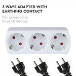Adapter 3x16A, IP20, 3680W, AC:250V, V-TAC